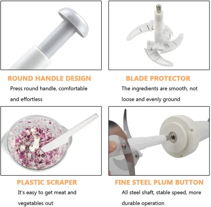 2L Hand Press Push Chopper Large Size | Vegetable & Meat Chopper Grinder