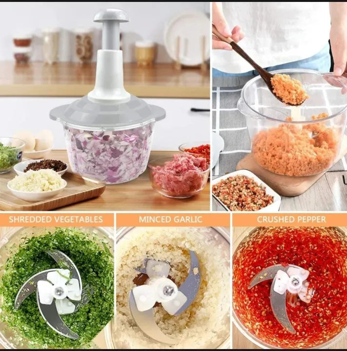 2L Hand Press Push Chopper Large Size | Vegetable & Meat Chopper Grinder