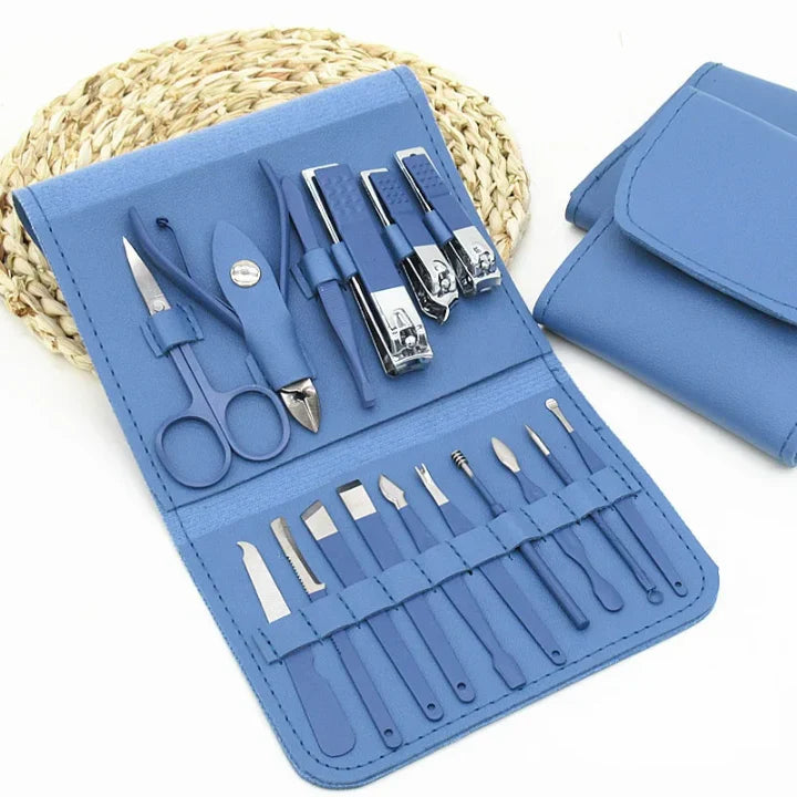 Nail Clipper Manicure Pedicure Set With Leather Case (Premium Quality)
