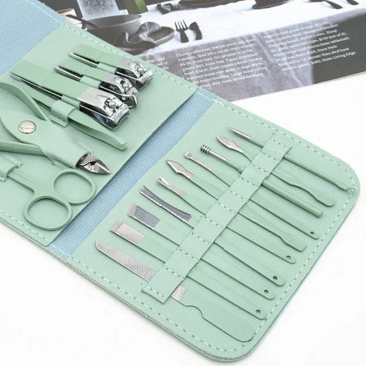 Nail Clipper Manicure Pedicure Set With Leather Case (Premium Quality)
